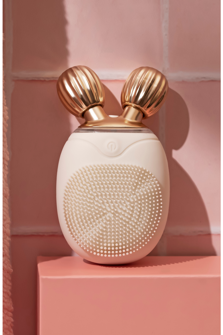Dual-Sided Cleansing Face Brush, Massager & Roller - Travel-Friendly, Alternate, color, IVORY