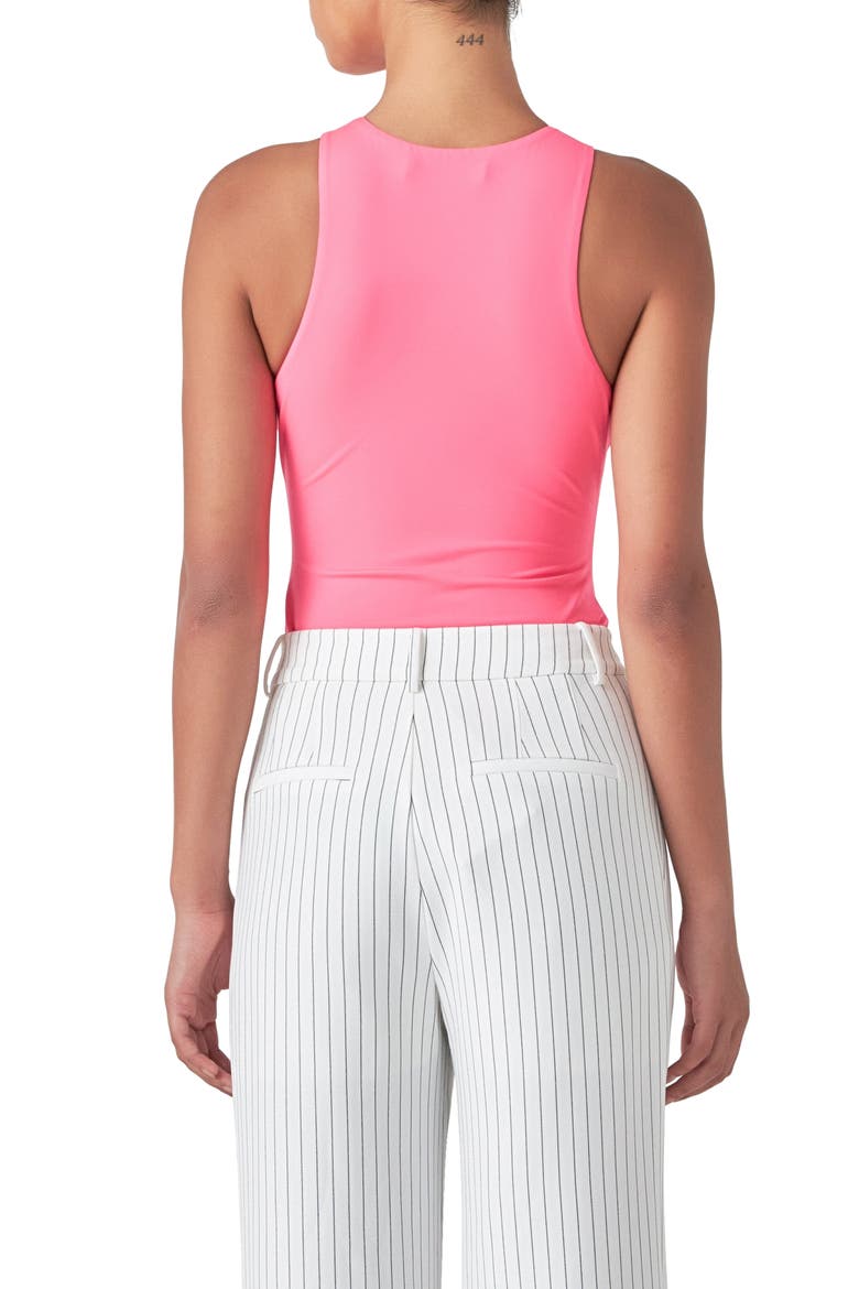 Solid Crewneck Bodysuit, Alternate, color, HOT PINK