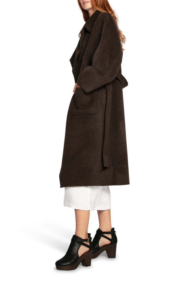 Belle & Bloom Belted Wool Blend Coat, Alternate, color, Brown