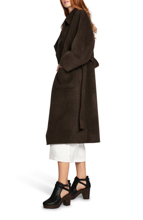 Belle & Bloom Belted Wool Blend Coat In Brown