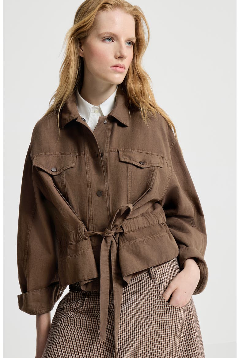 Garment-dyed cover outerwear jacket, Alternate, color, Cigar