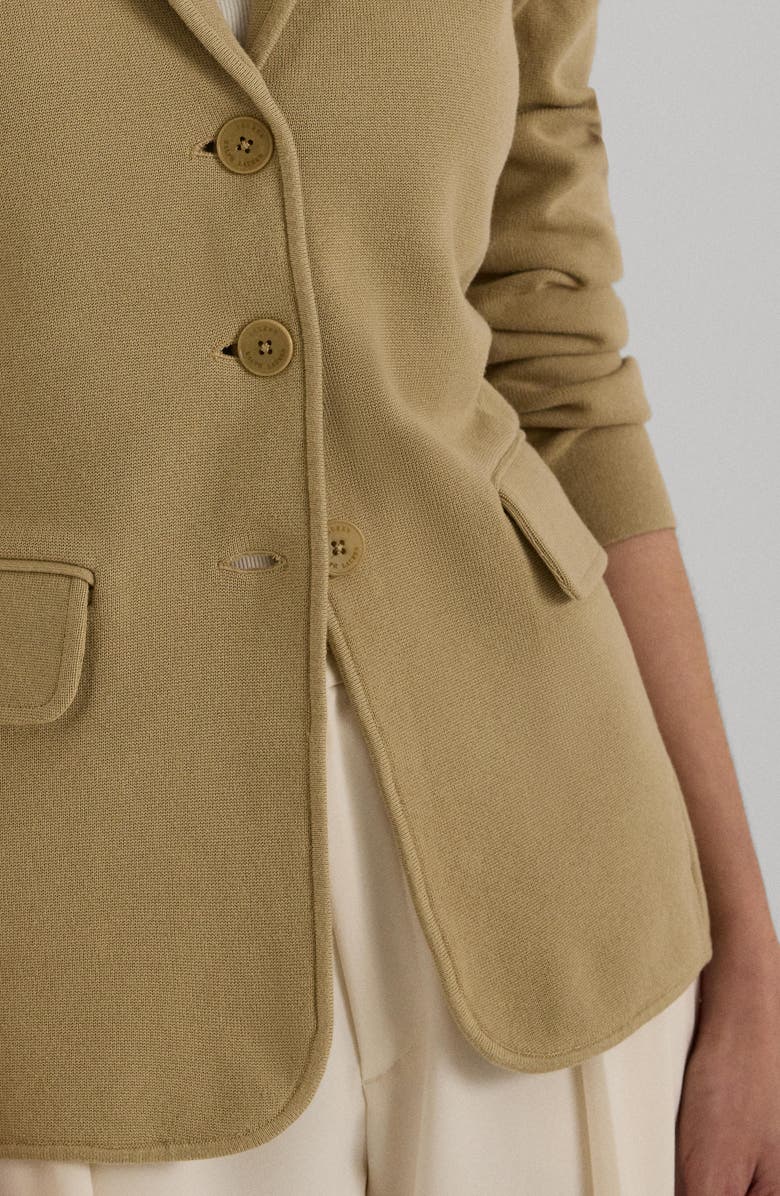 Lauren Ralph Lauren Combed Cotton Blend Blazer, Alternate, color, Birch Tan
