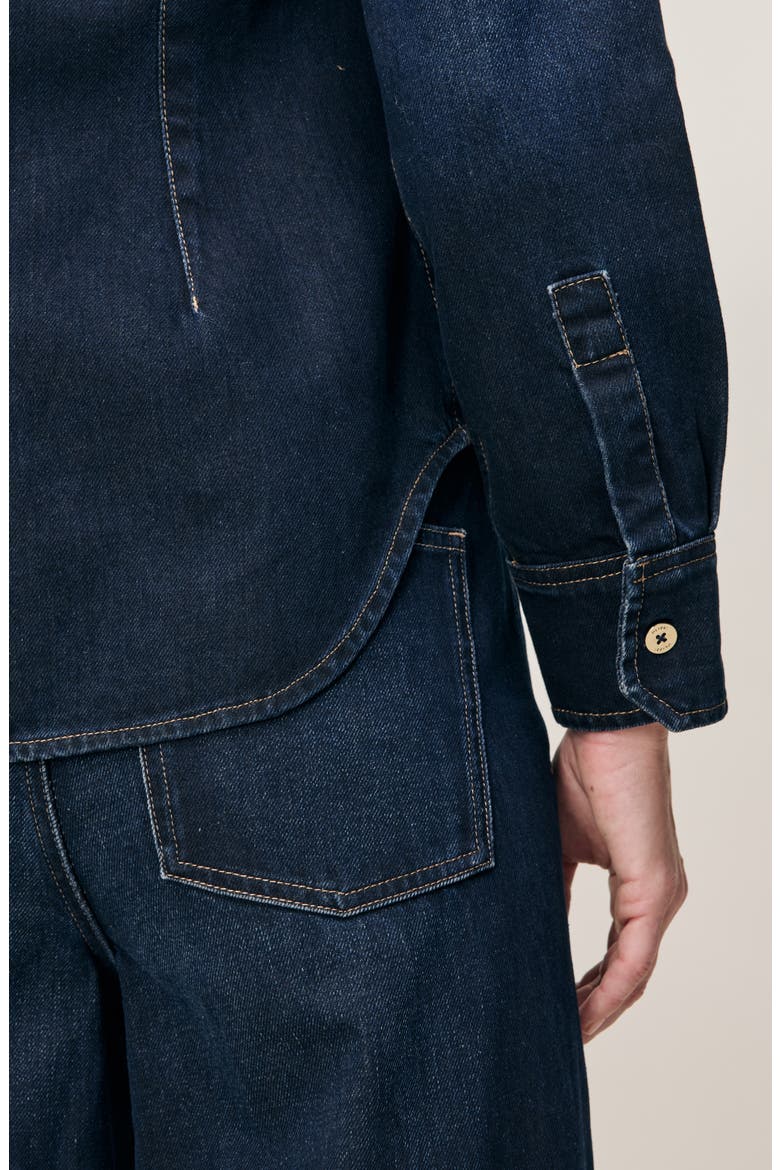 Ines Denim Button-Up Shirt, Alternate, color, VENTURA