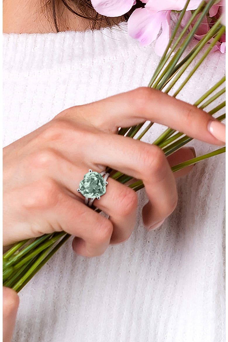 Green Quartz Heart Ring, Alternate, color, GREEN