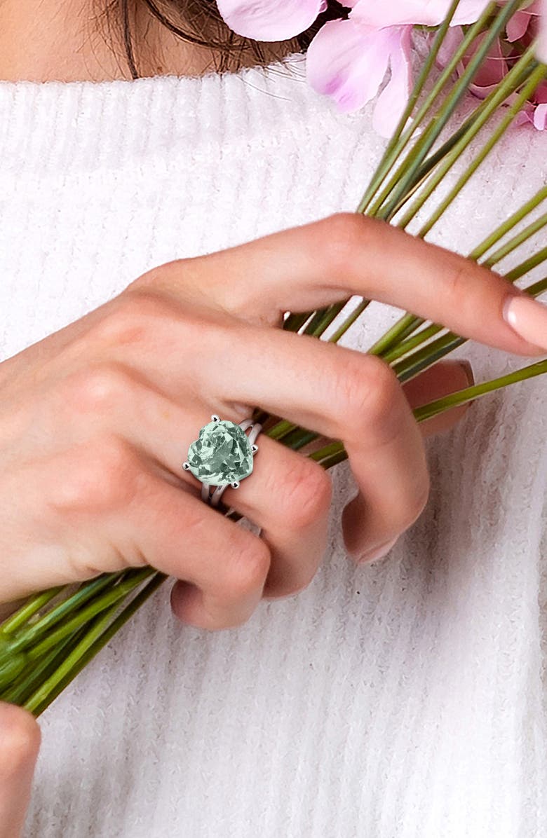 DELMAR Green Quartz Heart Ring, Alternate, color, Green