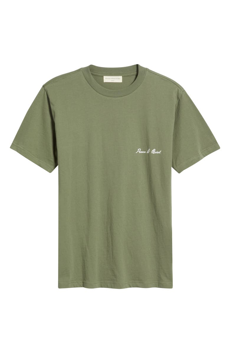 Museum of Peace & Quiet Signature Logo Cotton T-Shirt, Alternate, color, Olive
