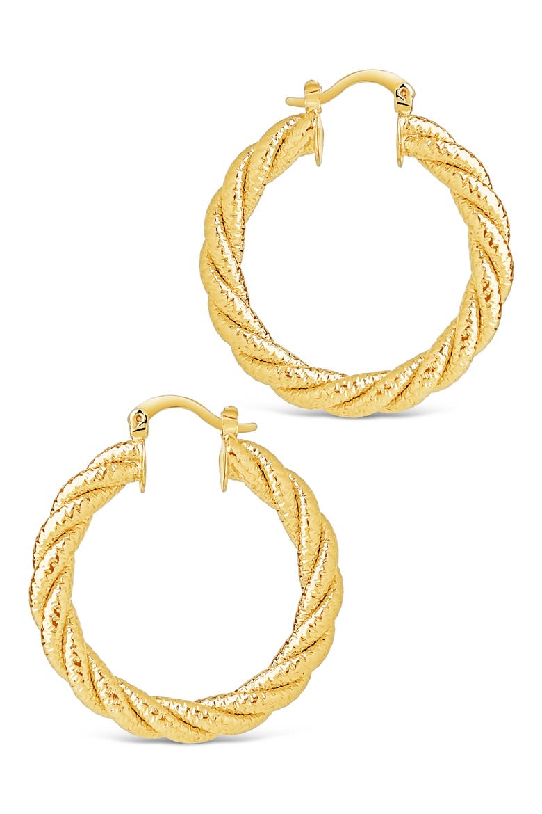Cerys Twist Hoop Earrings, Alternate, color, GOLD