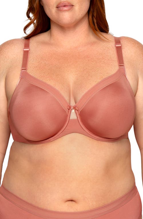 Curvy Couture Silky Smooth Underwire Unlined Bra in Desert Dawn at Nordstrom, Size 38Ddd