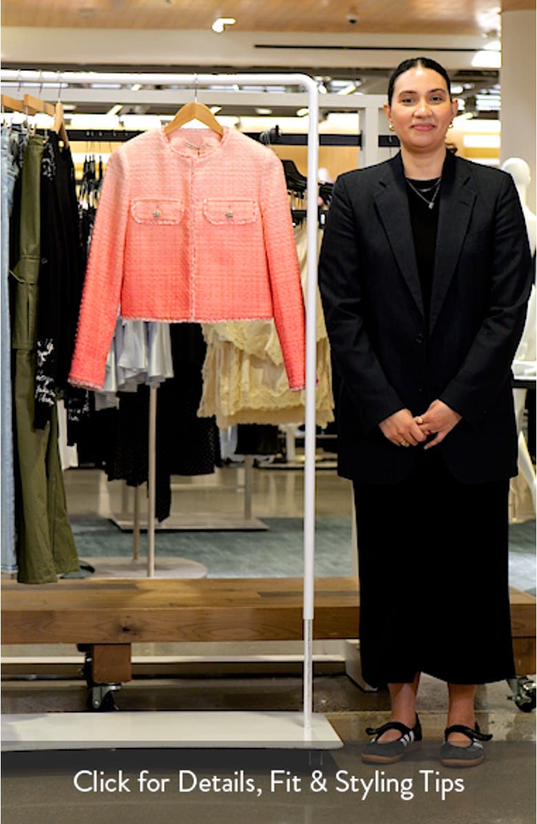 Dumont Fringe Trim Ombré Tweed Jacket, sales video thumbnail