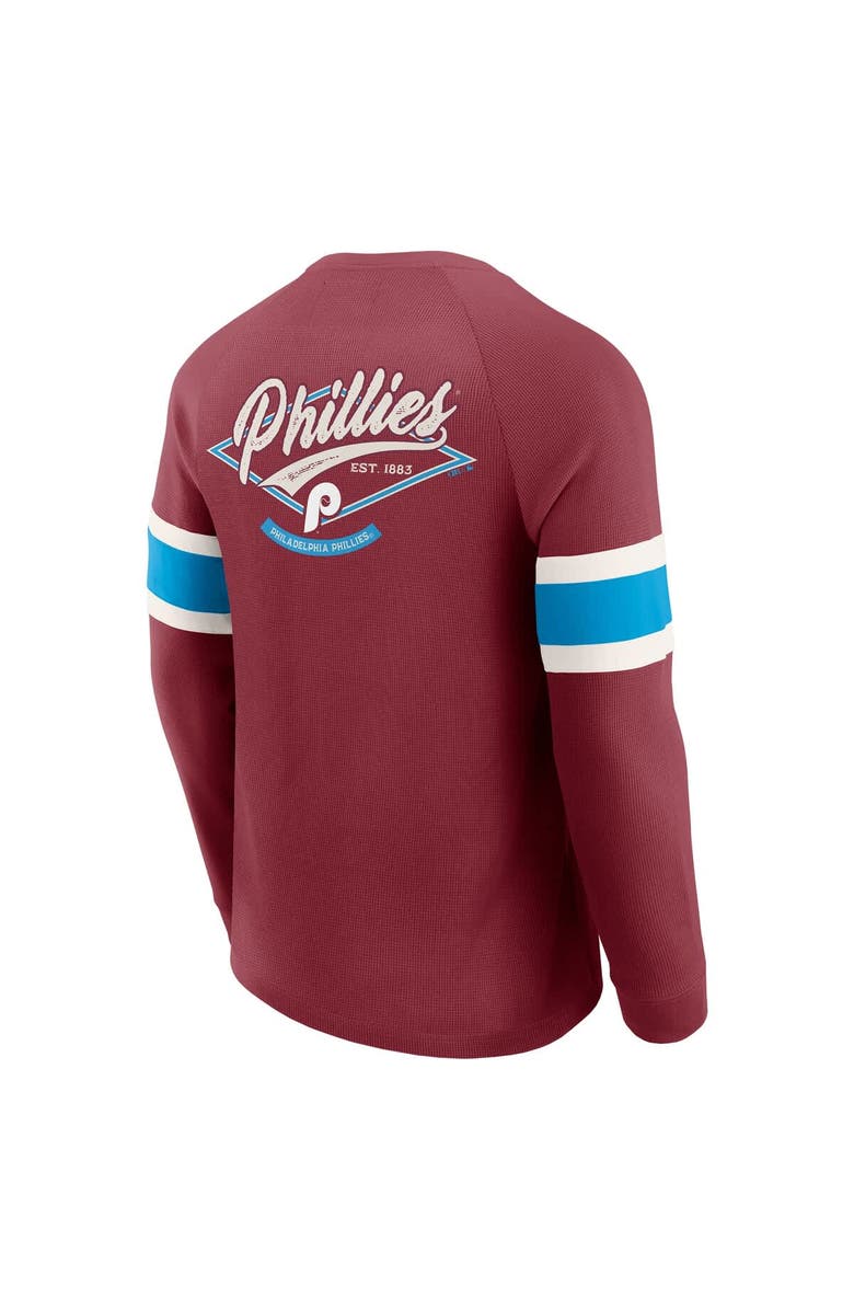 Darius Rucker Collection by Fanatics Men's Darius Rucker Collection by Fanatics Burgundy Philadelphia Phillies Waffle-Knit Raglan Long Sleeve Henley T-Shirt, Alternate, color, Burgundy