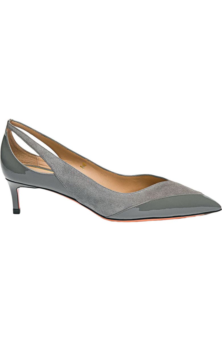 Santoni Women's kitten heel pump, Main, color, Gray