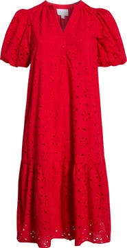 SUGARLIPS Embroidered Cotton Eyelet Dress