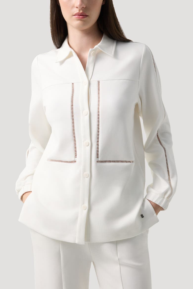 Raquel jersey overshirt, Alternate, color, Off-White