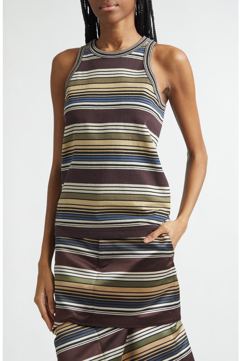 Horizontal Stripe Tank, Alternate, color, BROWN/ BEIGE