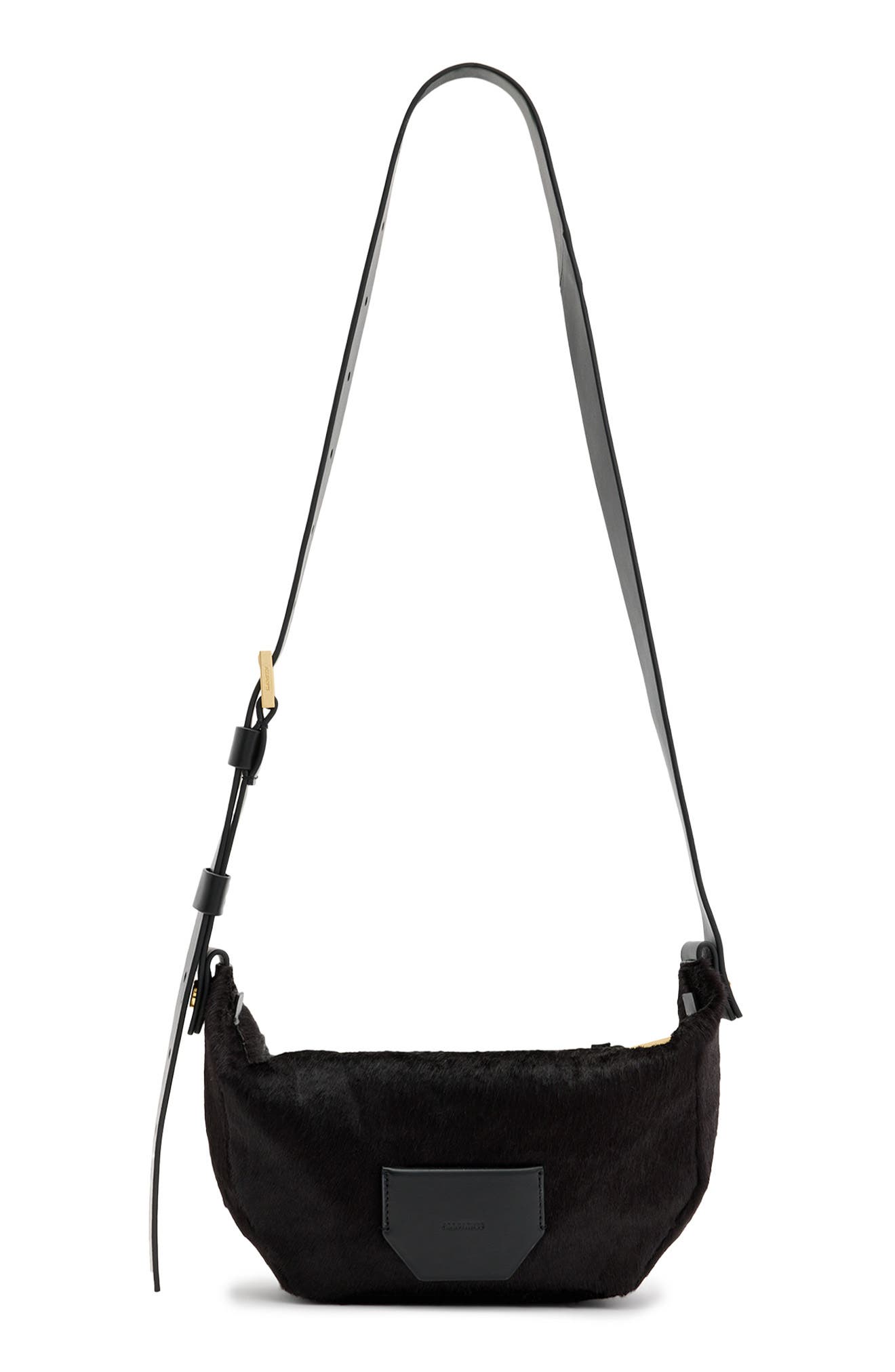 AllSaints Madea Luxury Genuine Calf Hair Crossbody Bag, Main, color, 