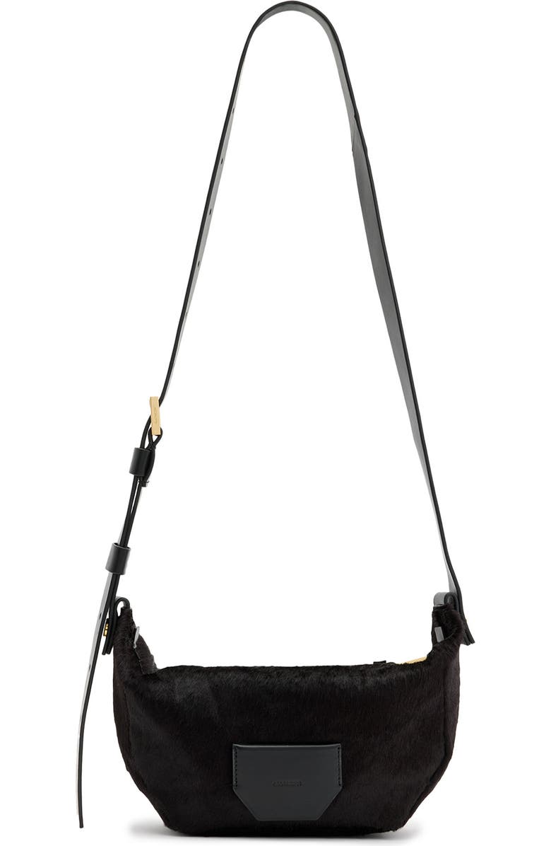 AllSaints Madea Luxury Genuine Calf Hair Crossbody Bag, Main, color,