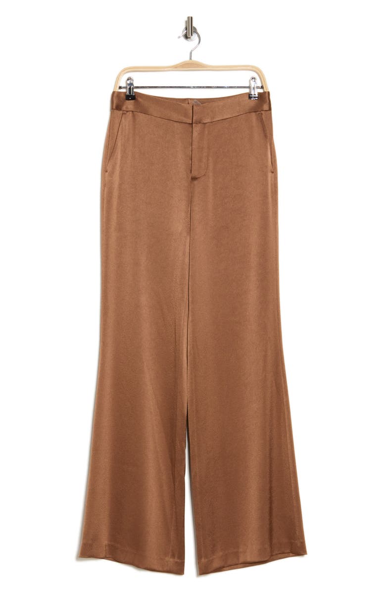 Alice + Olivia Calvin Satin Wide Leg Pants, Alternate, color, 