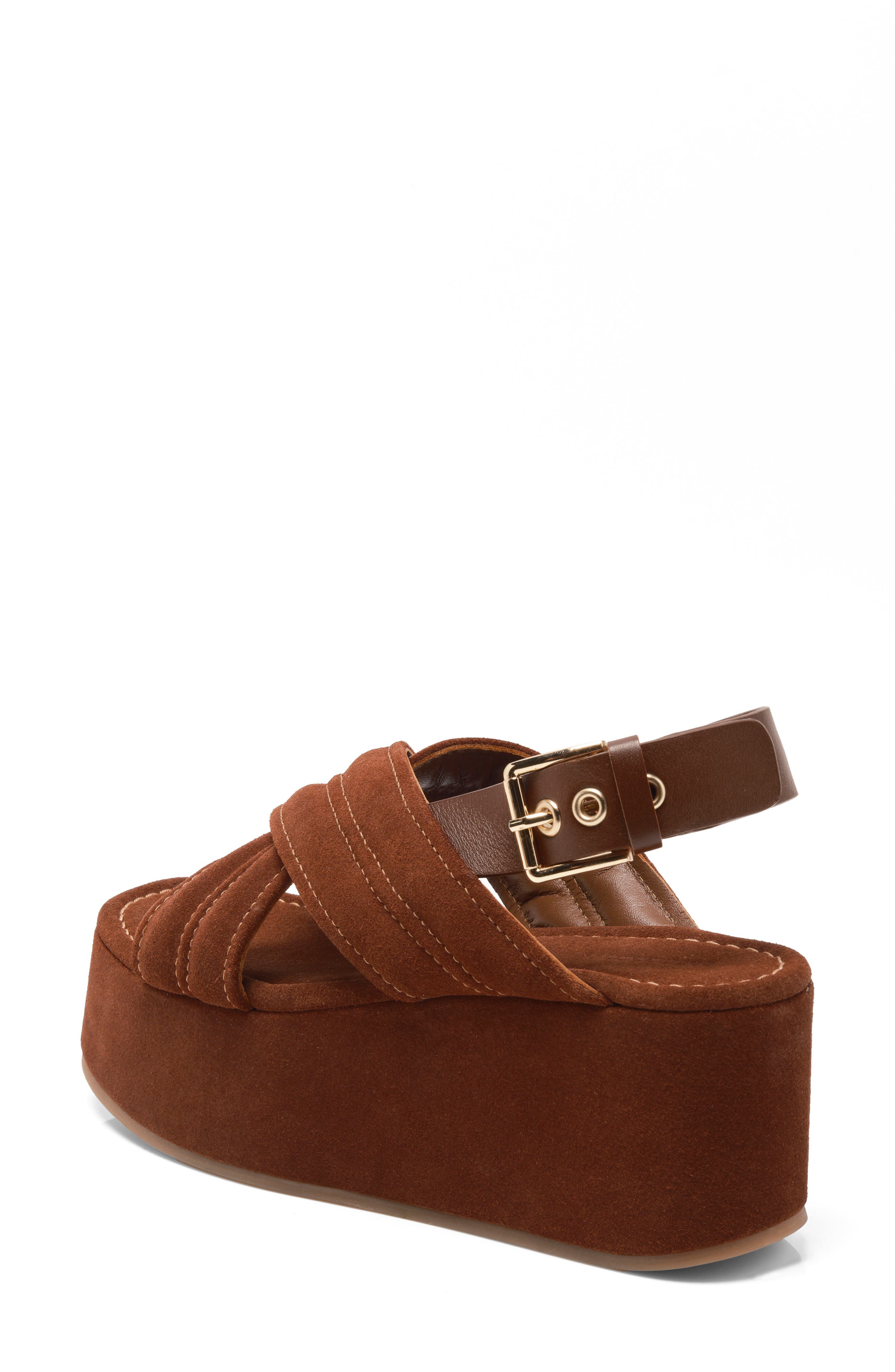 Free People Beach Party Platform Sandal, Alternate, color, Cathay Spice Suede