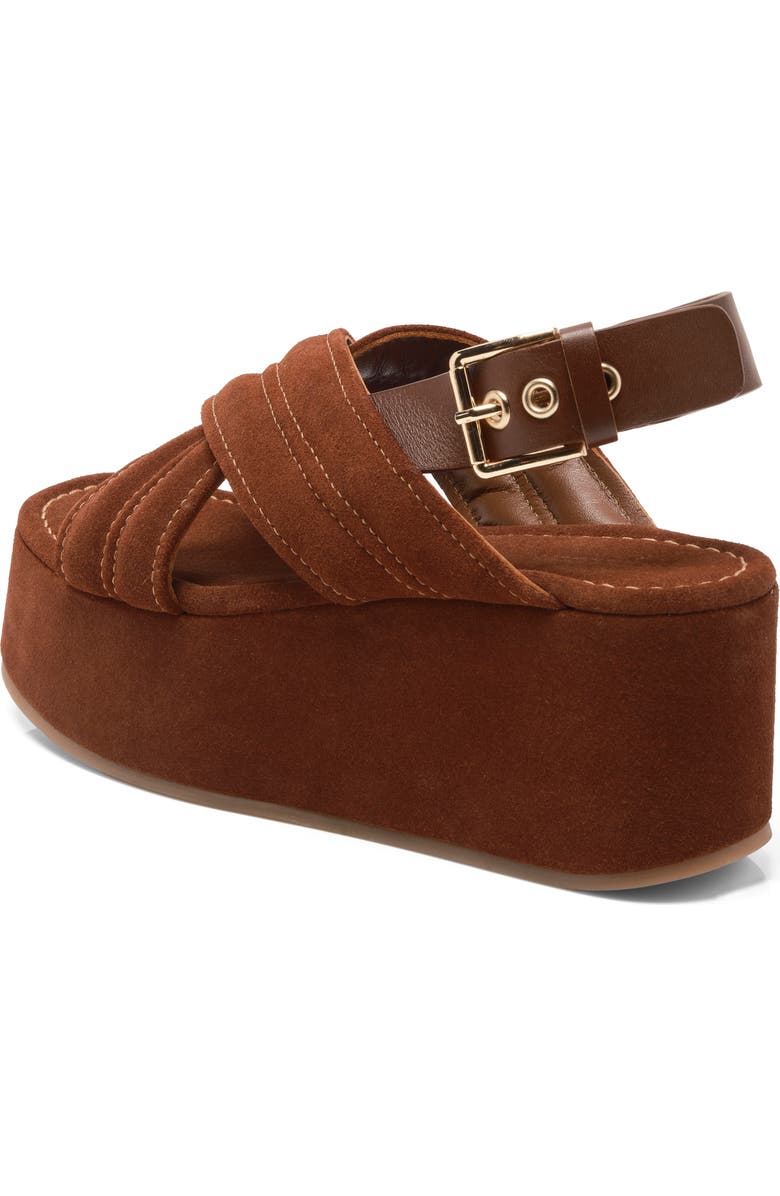 Free People Beach Party Platform Sandal, Alternate, color, Cathay Spice Suede
