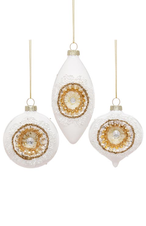 Festive Glitter Ornament, Box of 6