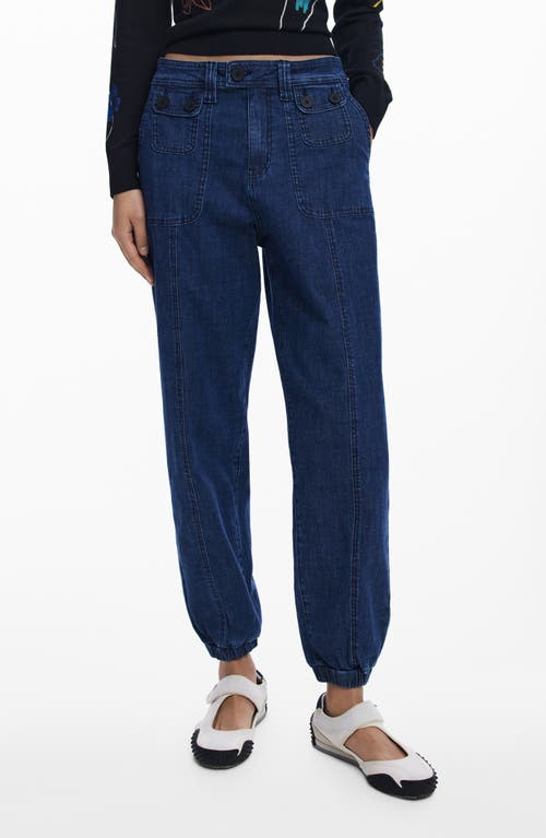 Desigual Denim Joggers In Blue