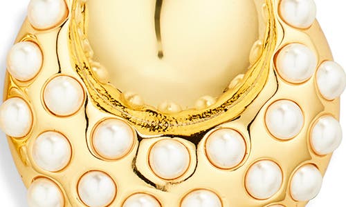 Lele Sadoughi Archer Button Stud Earrings In Pearl