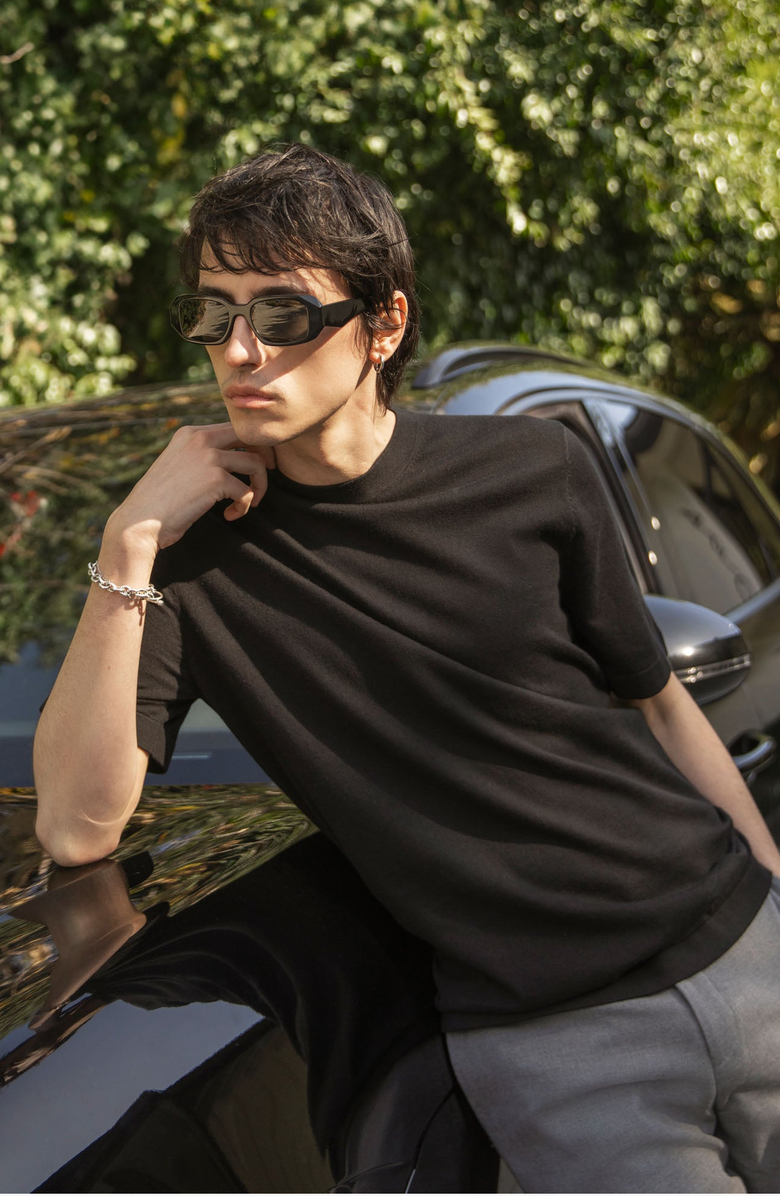 Italic Gabriele Rectangle Italian Acetate Sunglasses, Alternate, color, 