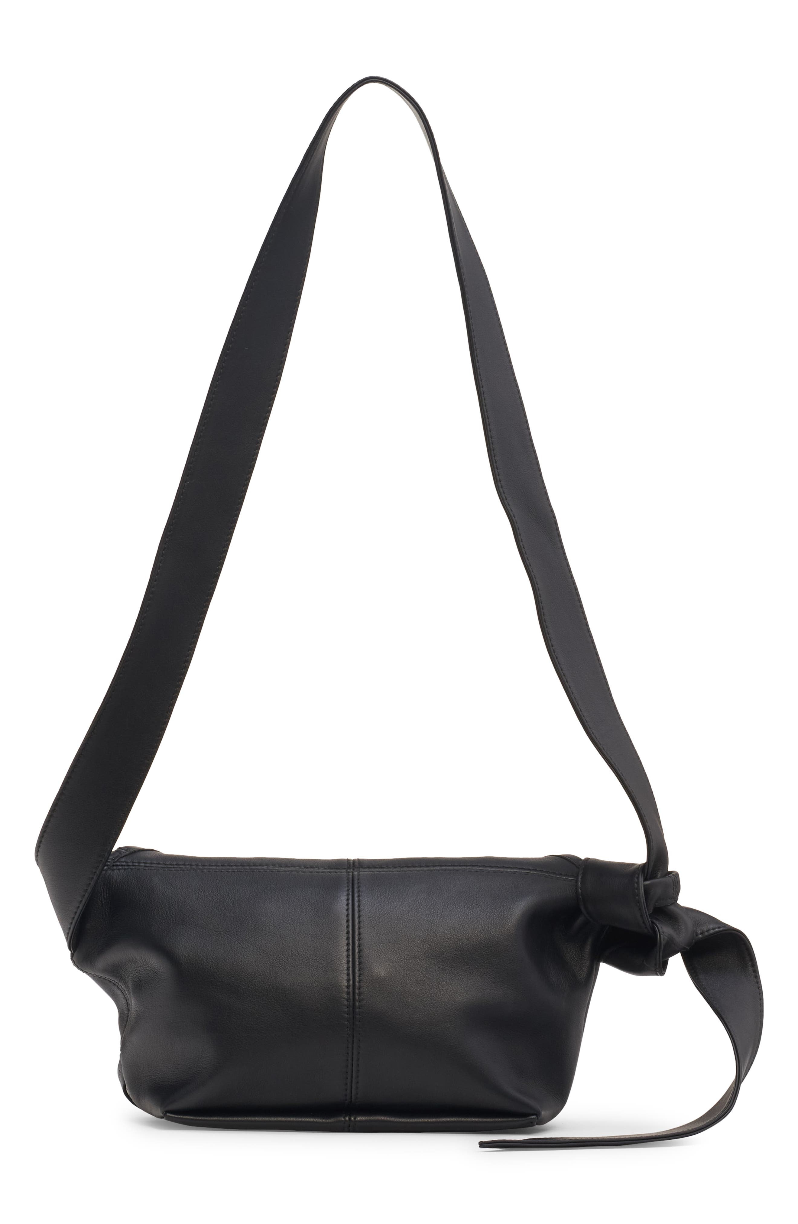 Bottega Veneta Baby Sawyer Leather Hobo Bag, Alternate, color, 8803 Black-Silver