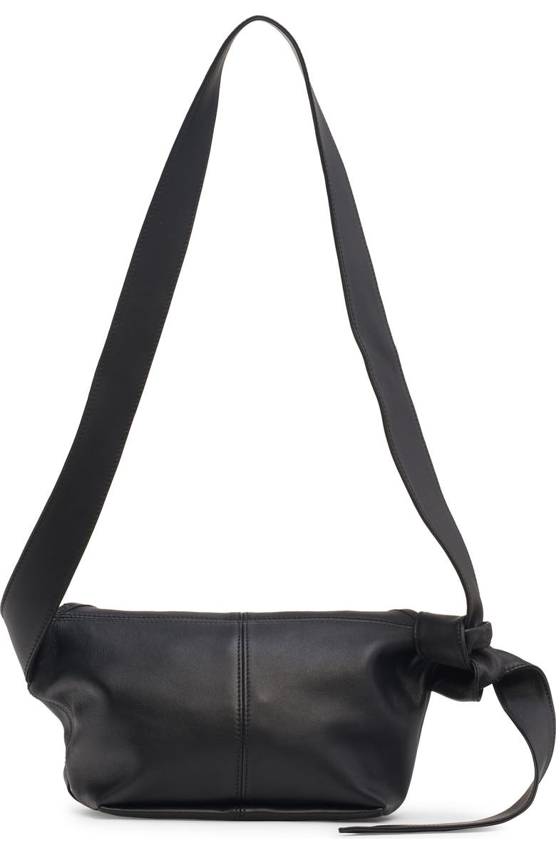 Bottega Veneta Baby Sawyer Leather Hobo Bag, Alternate, color, 8803 Black-Silver