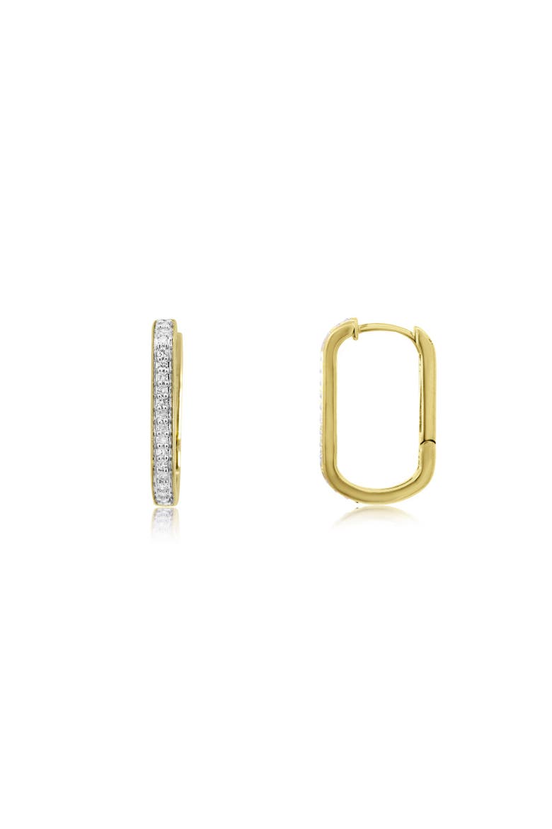 Diamond Square Hoop Earrings, Main, color, Yellow Gold