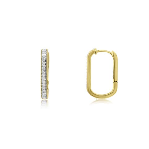 Diamond Square Hoop Earrings