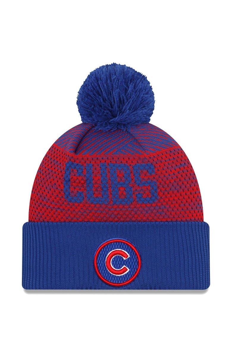 New Era Men's New Era Royal Chicago Cubs Authentic Collection Sport Cuffed Knit Hat with Pom, Main, color, Royal