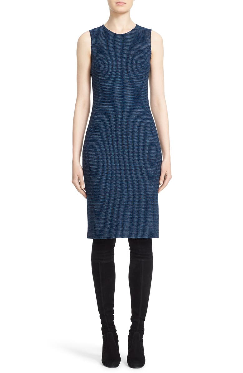 St. John Collection Matte Shine Knit Sheath Dress, Main, color, 