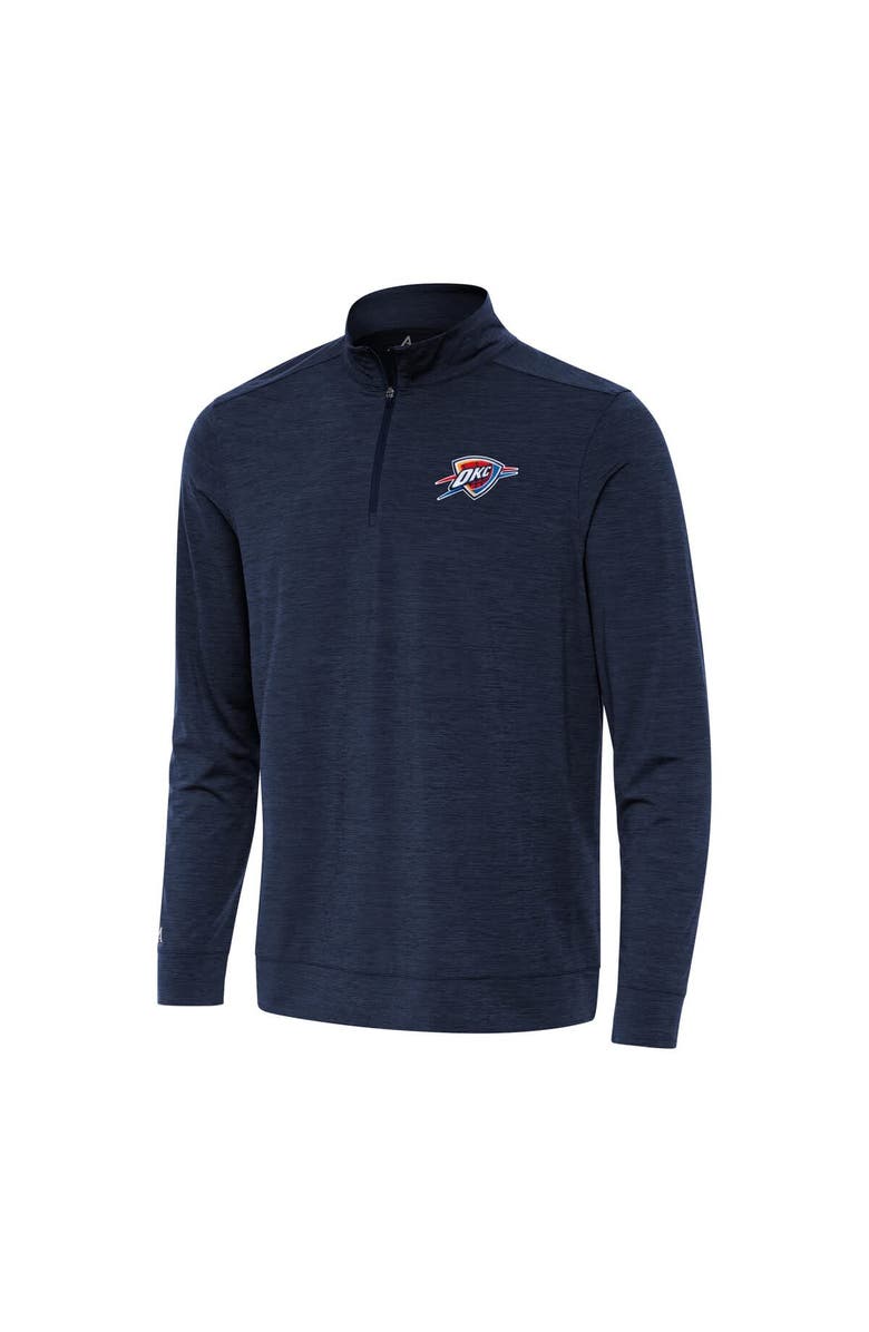 ANTIGUA Men's Antigua Heather Navy Oklahoma City Thunder Bright Quarter-Zip Top, Alternate, color, Heather Navy