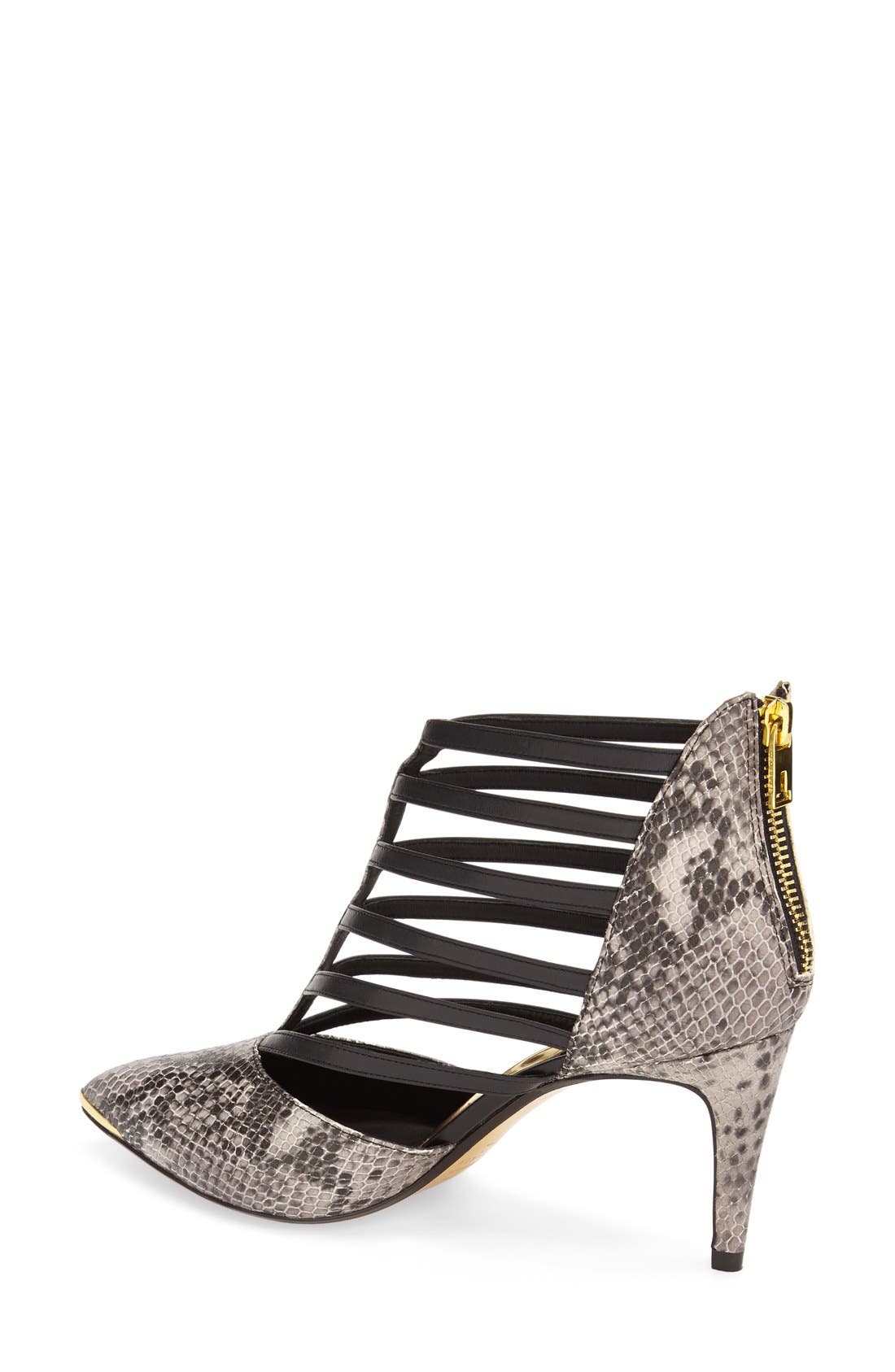 'Shalei' Caged Pump, Alternate, color, BLACK LEATHER