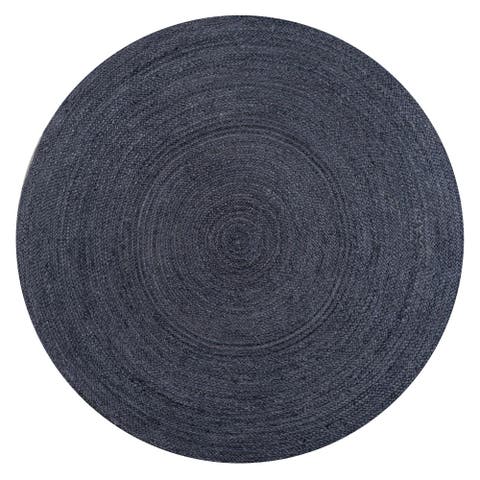 Zara Braided Coastal Cottage Round Jute Round Area Rug