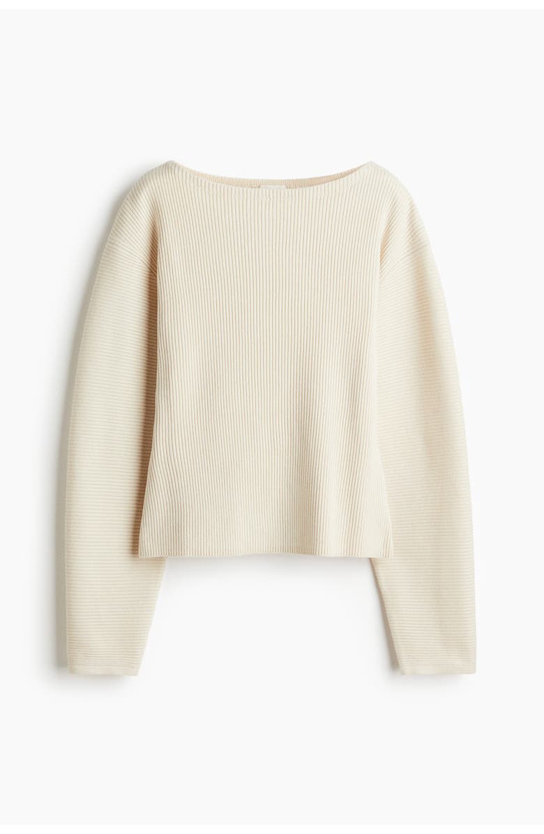 H&M Rib-knit Top, Alternate, color, Light Beige