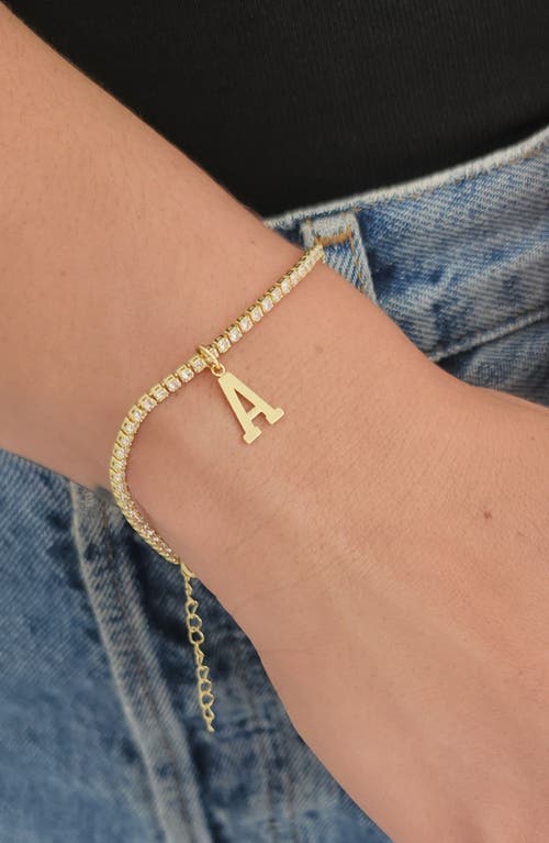 Adornia Initial Charm Tennis Bracelet In Gold