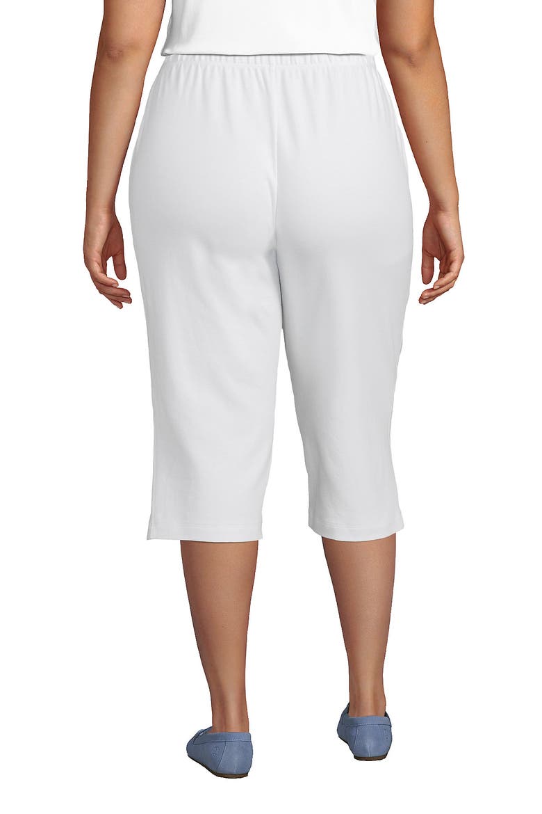 Sport Knit High Rise Elastic Waist Capri Pants, Alternate, color, White