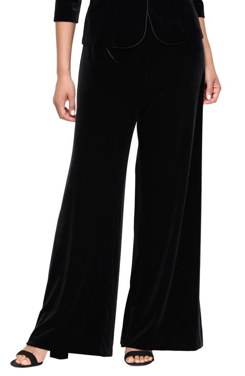 Stretch Velvet Palazzo Pants