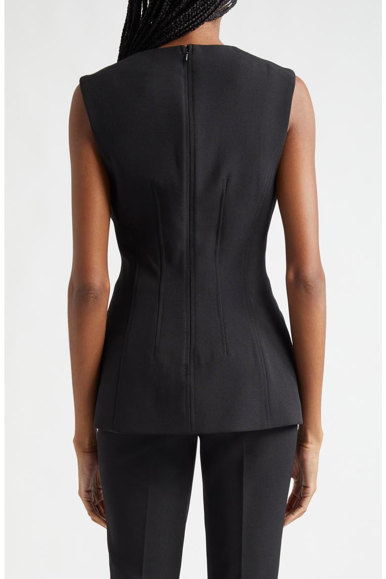 Faith Sleeveless Fitted Tunic Top, Alternate, color, BLACK