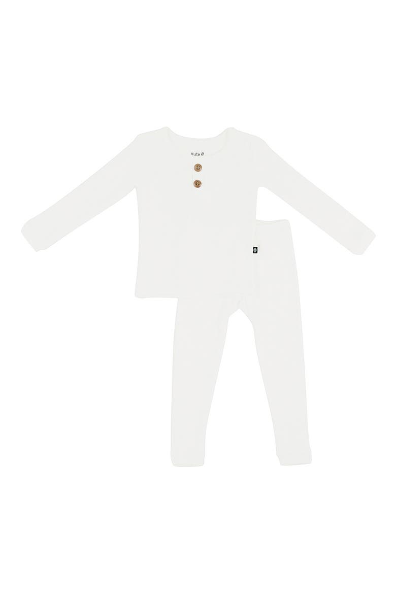 Kids' Henley Long Sleeve Rib Pajamas, Main, color, CLOUD