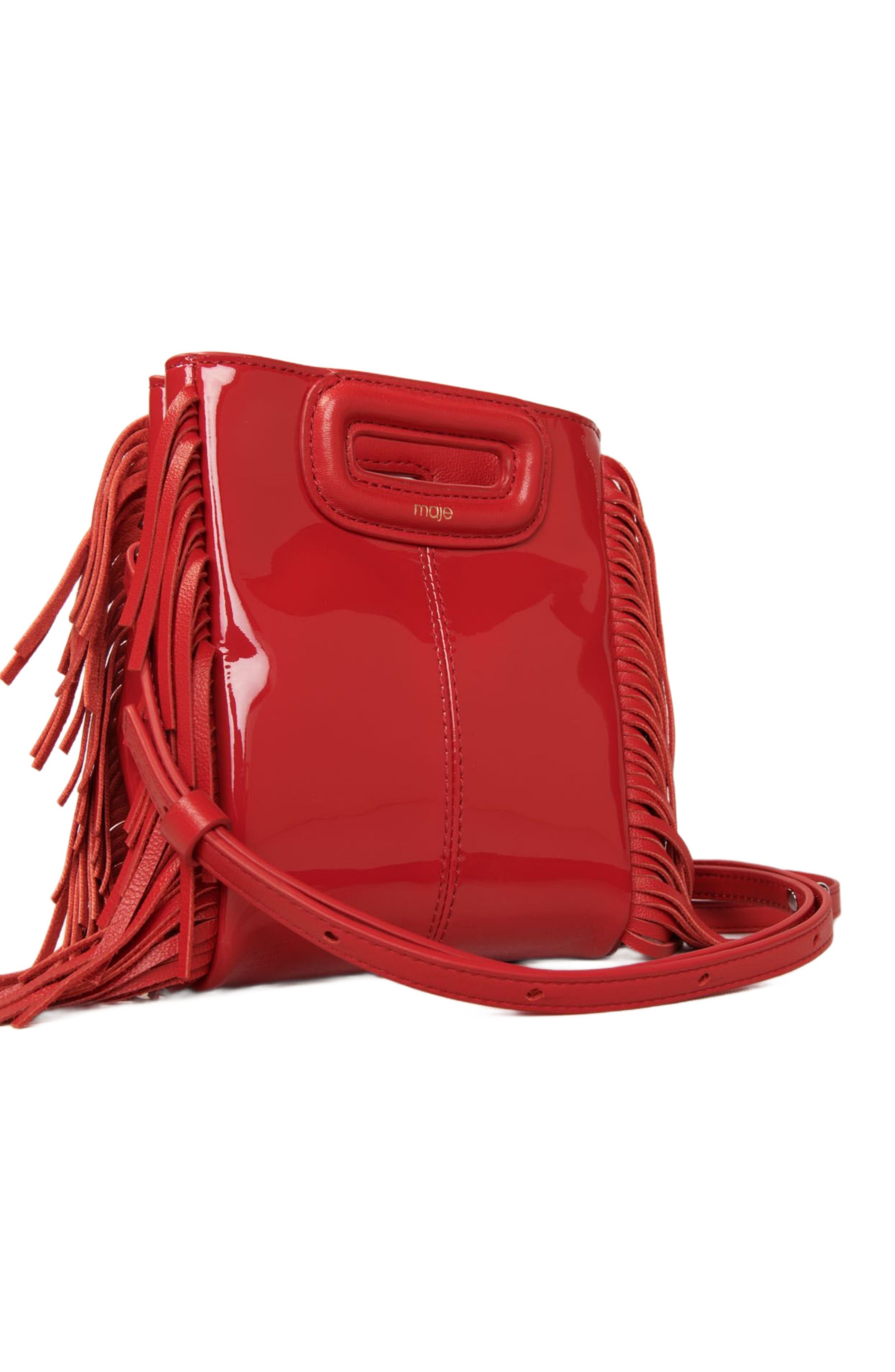 maje Patent leather Mini M Bag, Alternate, color, 