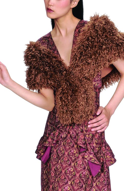 Anna Sui Faux Fur Scarf In Brown