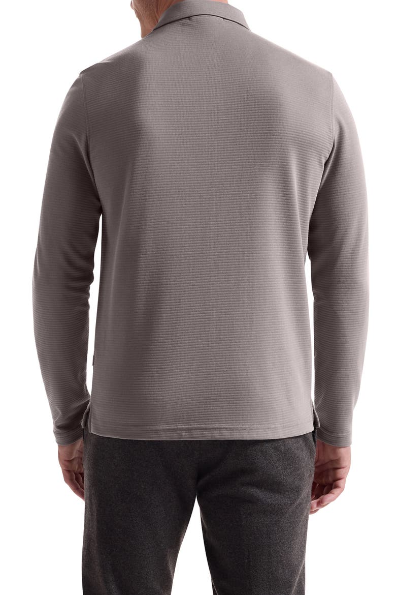 Ottoman Rib Half Zip Long Sleeve Polo, Alternate, color, WALNUT
