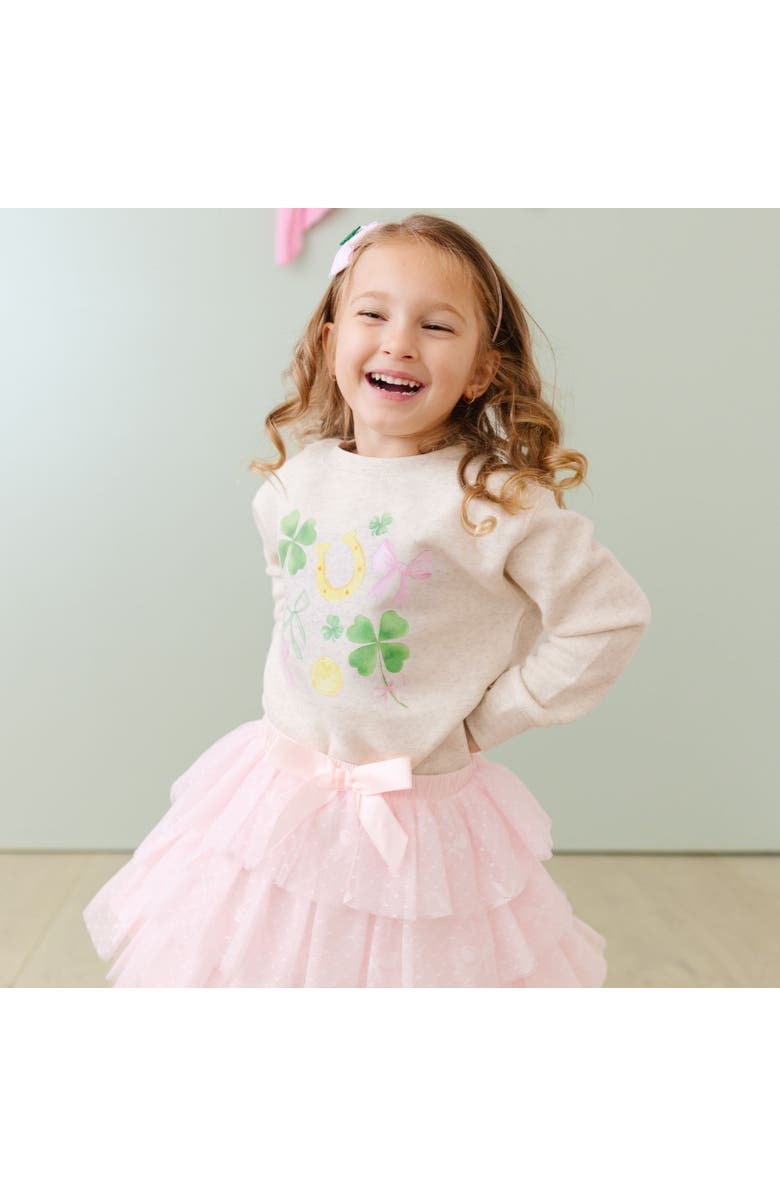 Sweet Wink Sweet Shamrock St. Patrick's Day Sweatshirt, Alternate, color, Natural