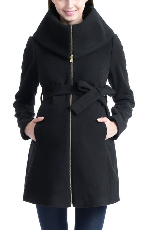 Kimi & Kai Mia Maternity Wool Coat In Black