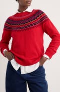 Seasalt Cornwall Gurnard's Head Fair Isle Lambswool Blend Crewneck Sweater
