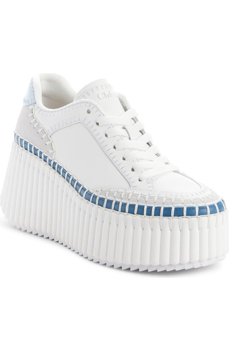 Chloé Nama Platform Sneaker, Main, color, Blue/ White