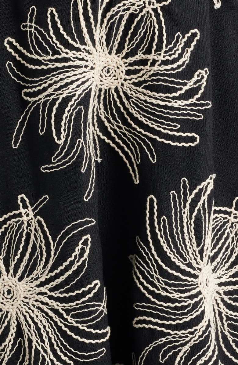 Anne Klein Embroidered Belted Midi Dress, Alternate, color, Anne Black / Ivory